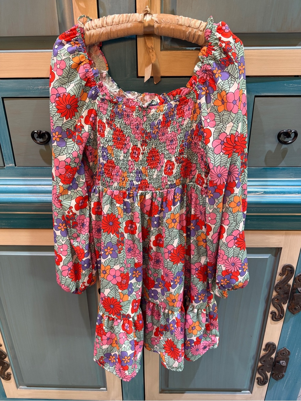 Floral Smocked Dress - Multicolor